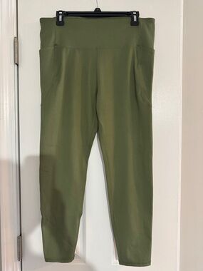 Freely Olive Green High-Waist Active Leggings